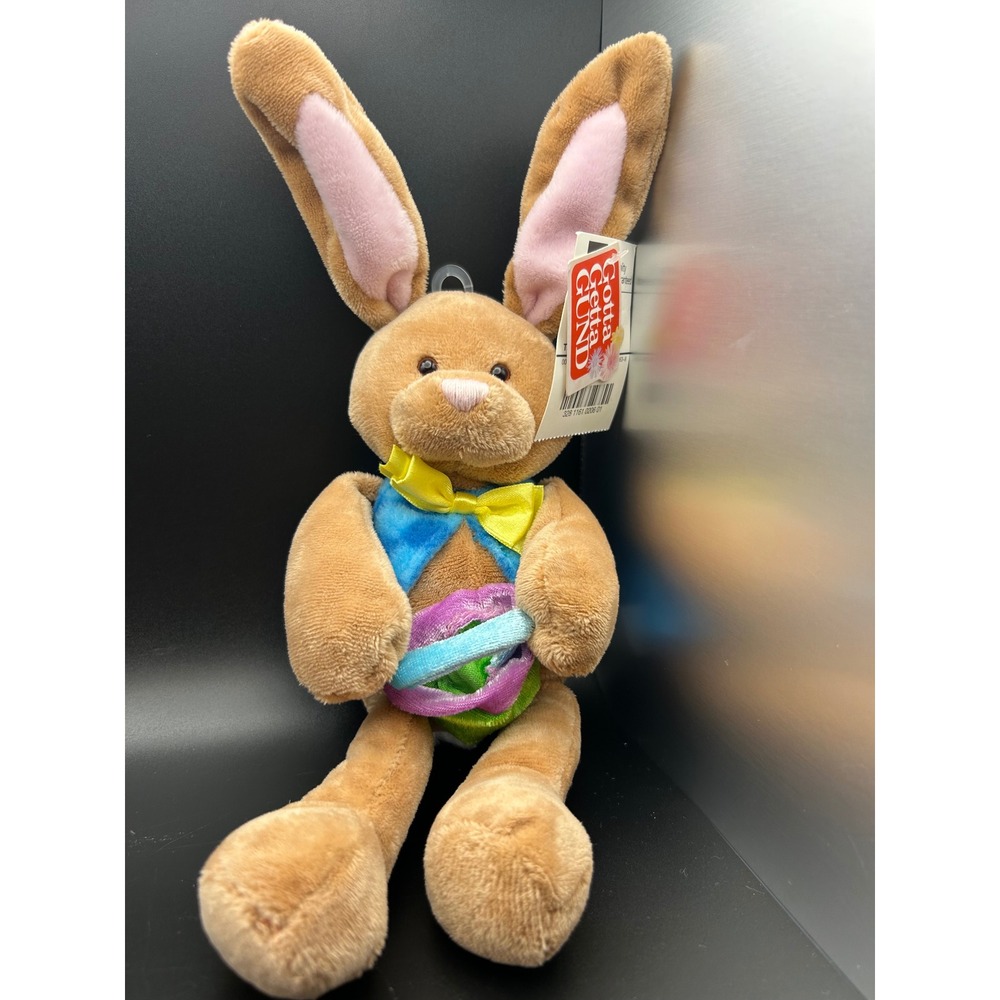 Gund Easter Pals Plush Bunny Rabbit Tan Blue Vest Yellow Bow Tie 45624 NWT 11in